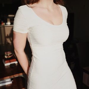 White mini body-con dress